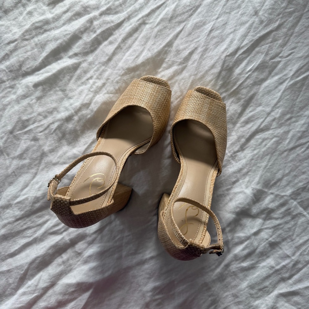 Sam Edelman Rattan Platform Heels - Picture 2 of 5